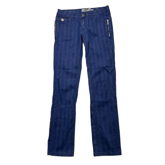 Y2k alt emo pinstripe jeans size 5/6 - Picture 1 of 4